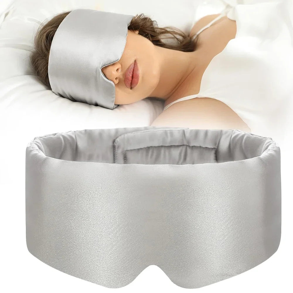 Silk Sleep Mask for Side Sleeper,Eye Mask Sleeping for Women Men 100% Mulberry Silk,Eye Cover for Sleeping with Adjustable Band